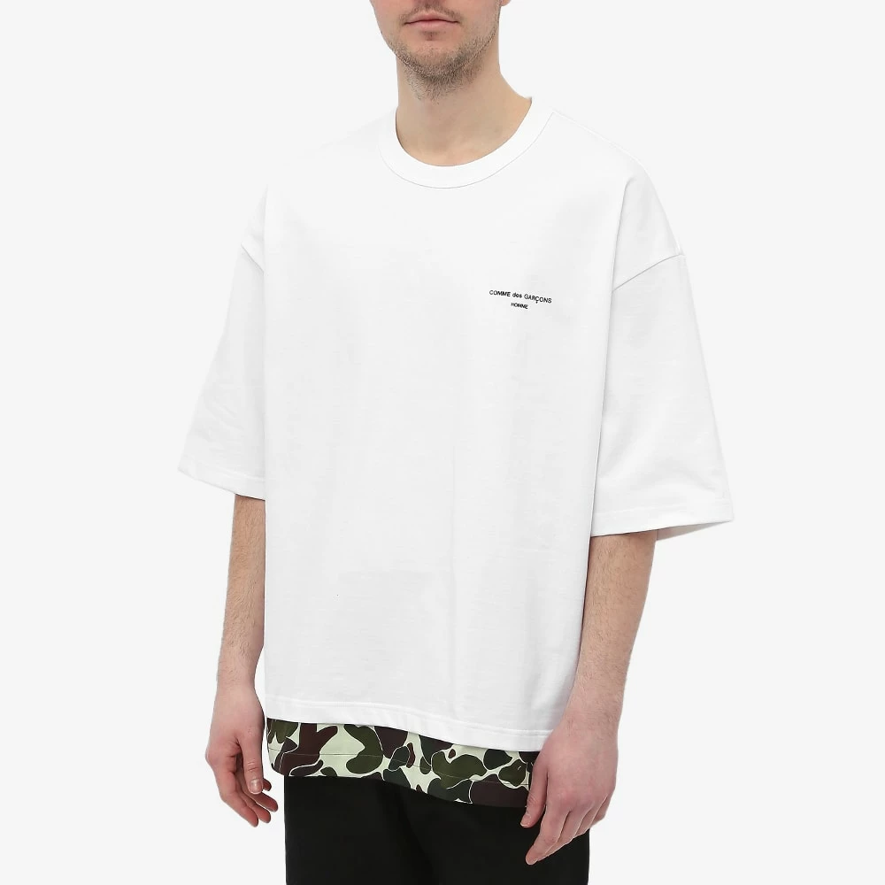 Comme Des Garçons Homme Camo Hem Logo Oversized Tee 4 Comme Des Garçons Homme Camo Hem Logo Oversized Tee - immagine 2