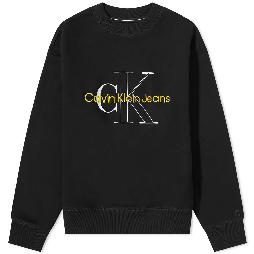 Calvin Klein Two Tone Monogram Crew Neck 3 Calvin Klein Two Tone Monogram Crew Neck