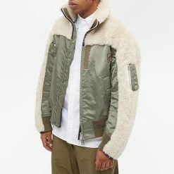 Sacai Faux Shearling Nylon Fleece Jacket -Vendite Pangaia 05 10 2022 ns 22 02903m 051 7