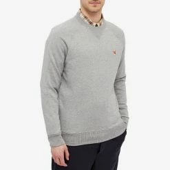 Maison Kitsune Maison Kitsuné Fox Head Patch Crew Sweat -Vendite Pangaia 10 09 2021 EC AM00303KM0001 GRM 3 1