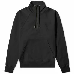 AMI Tonal Heart Half Zip Sweat