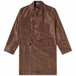 Valentino Washed Silk Taffeta Double Breasted Coat