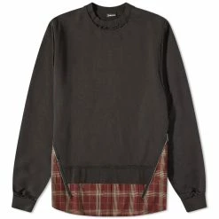 Undercoverism Check Detail Crew Sweat