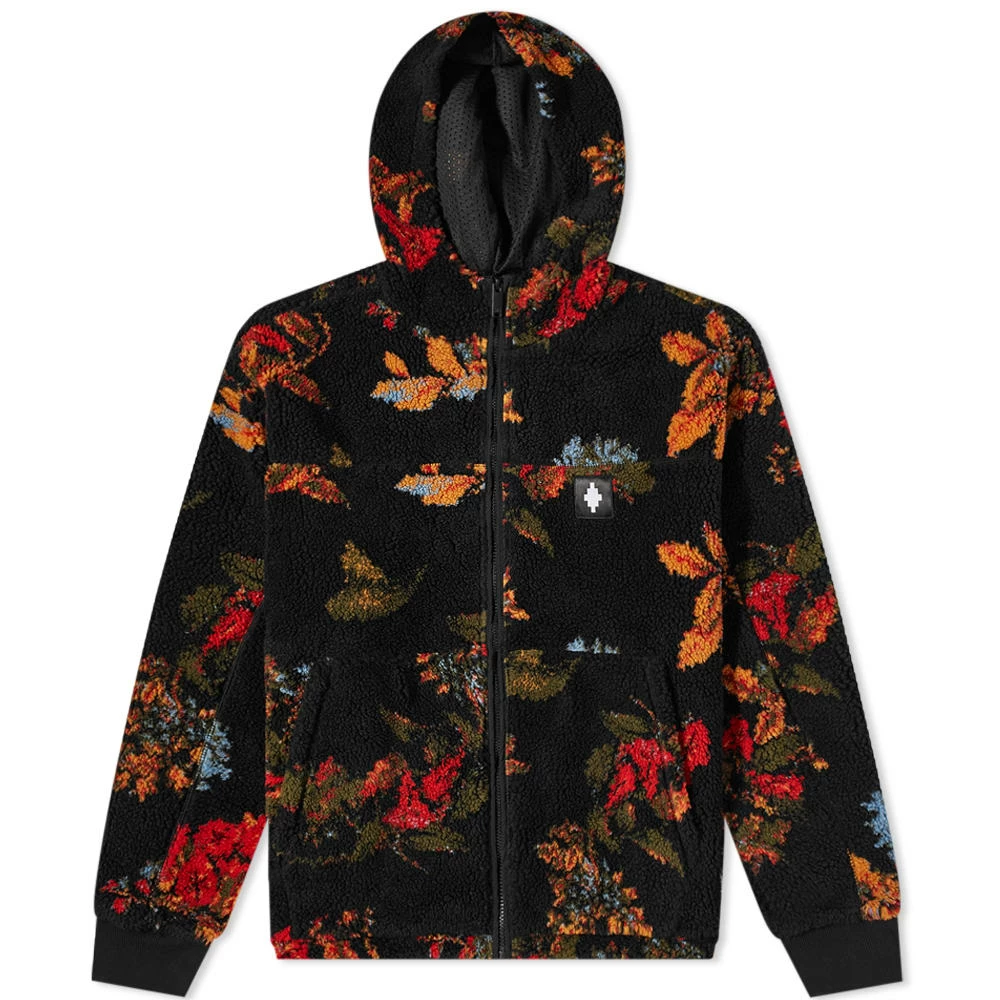 Marcelo Burlon Floral Fleece Hooded Jacket 3 Marcelo Burlon Floral Fleece Hooded Jacket