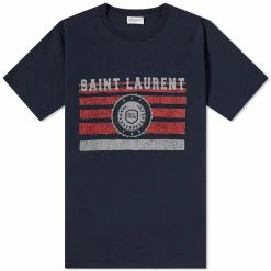 Saint Laurent Flag Crest Logo Tee