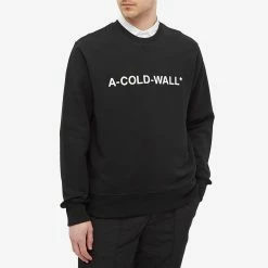 A-COLD-WALL* Logo Crew Sweat -Vendite Pangaia 17 01 2022 TH ACWMW056 BLK 3 1