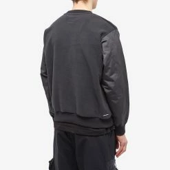 Uniform Experiment Mixed Fleece Crew Sweat -Vendite Pangaia 17 12 2022 UB UE 222015 BLK 8 1