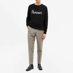 Maison Kitsune Maison Kitsuné Parisien Crew Sweat -Vendite Pangaia 20 02 2020 maisonkitsune parisiencrewsweat black am00301km0001 bk mo m3