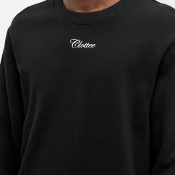 CLOTTEE By CLOT Script Logo Crew Sweat -Vendite Pangaia 20 04 2022 JD CTSS22SS3003 BLK 10 1