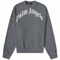 Palm Angels Curved Logo Crew Sweat