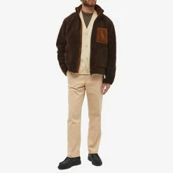 Oliver Spencer Bembridge Pile Fleece Jacket -Vendite Pangaia 22 07 2022 SI OSMJ336A FAI01 BRO m9 1