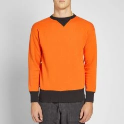 The Real McCoys The Real McCoy's Two-Tone Crew Sweat -Vendite Pangaia 26 09 2019 therealmccoys twotonecrewsweat orangeblack mc19112 307 aj m1