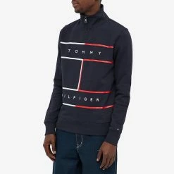 Tommy Jeans Larger RWB Flag Half Zip Sweat -Vendite Pangaia 28 10 2021 TH MW0MW25049 DS 3 1